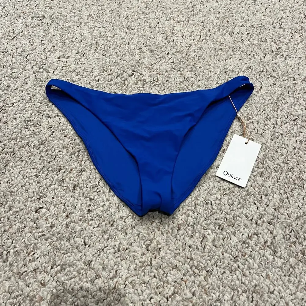 NEW Quince Low Rise Bikini Bottom M Electric Blue Summer Beach Casual